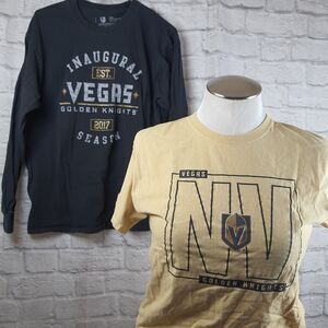 Lot Of 2 Vegas Golden Knights Men’s Large Shirts NHL Inaugural 2017 Long Sleeve
